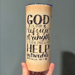 “Psalm 46:1” 20oz. Tumbler NWT Handmade